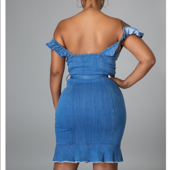 ⭐️Size S-L⭐️ Denim Dress STRETCHY - Picture 3 of 6